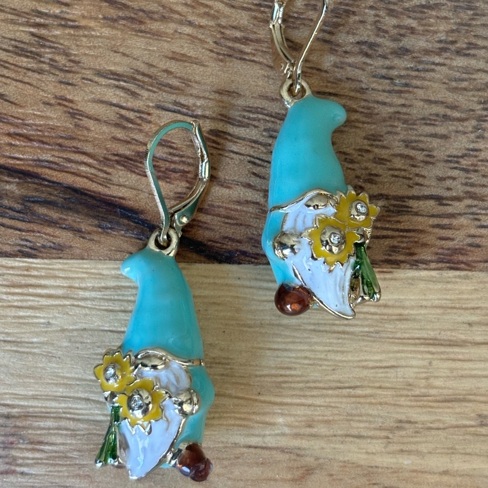 Gnome earrings - Gnome Dangle Earrings turquoise